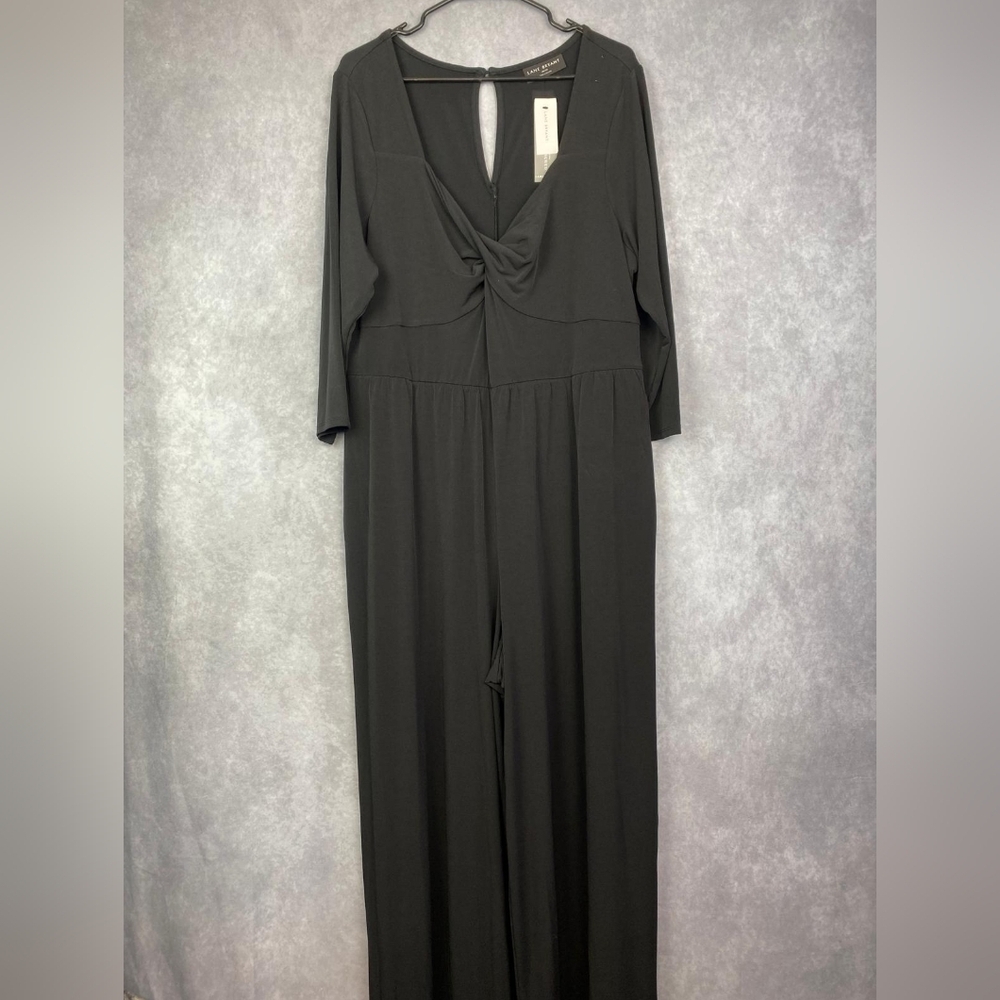 Lane Bryant 3/4 Sleeve Jumpsuit Womens  maxi Wide Leg Women’s Size 18/20 in Blac